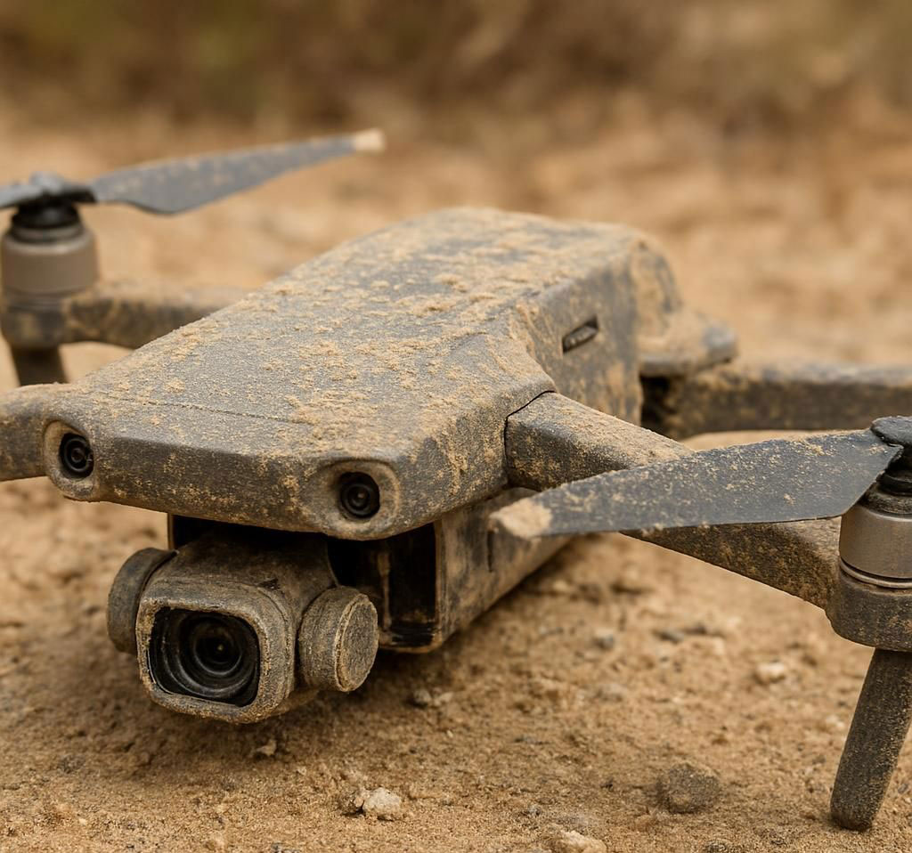 drone bám bụi sau khi bay