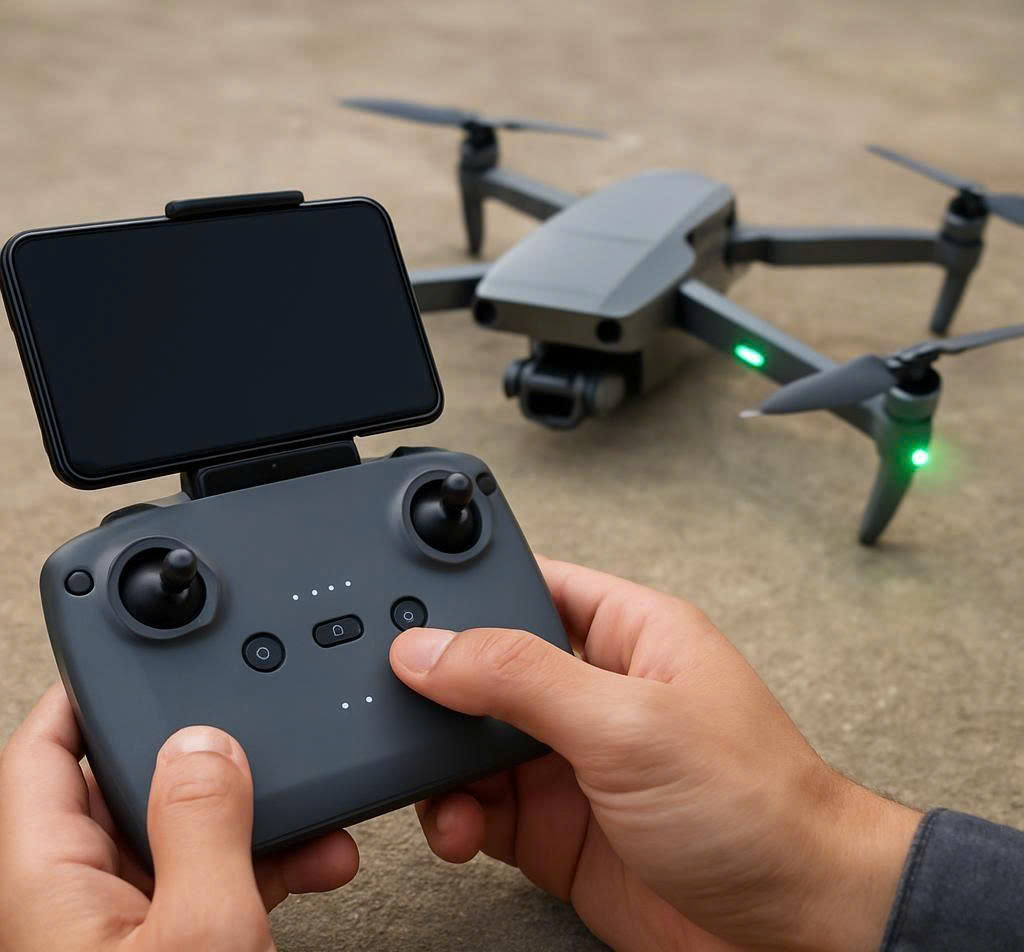 bật remote và drone đúng quy trình