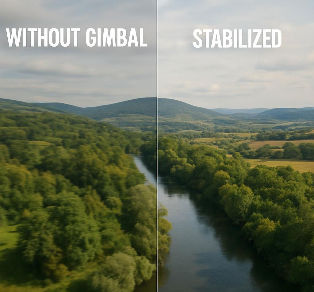drone không có gimbal bị rung